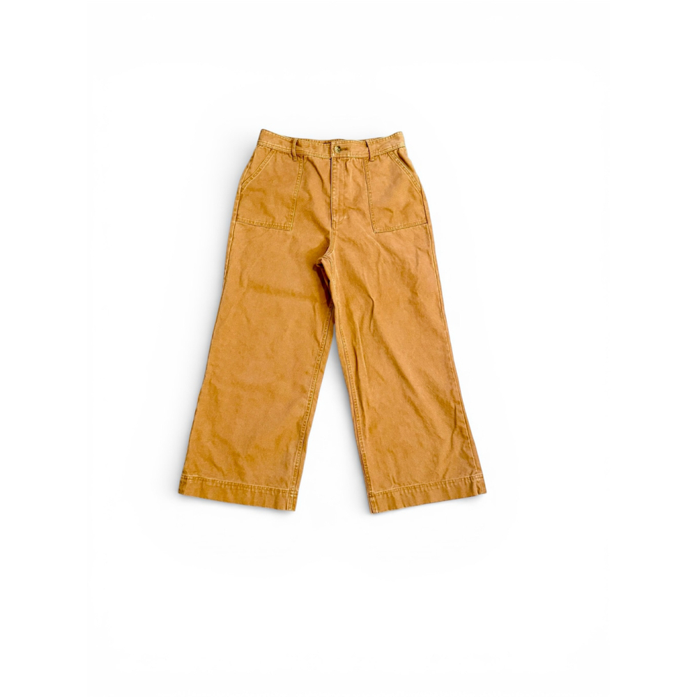 Frye Women's Nadia Trouser High-waist Wide-leg Canvas Pants Color:Nutmeg Sz 30 - Picture 2 of 10